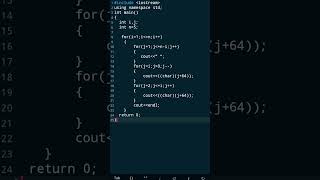 Alphabet pattern 17 #programming #foryou #viralvideo #viral #subscribe #clanguage #shorts