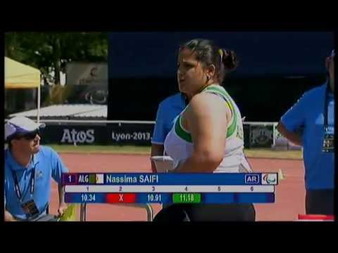 Athletics - Nassima Saifi - women's shot put F58 final - 2013 IPC
Athletics World C...