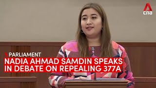 Nadia Ahmad Samdin speaks in debate on repealing Section 377A