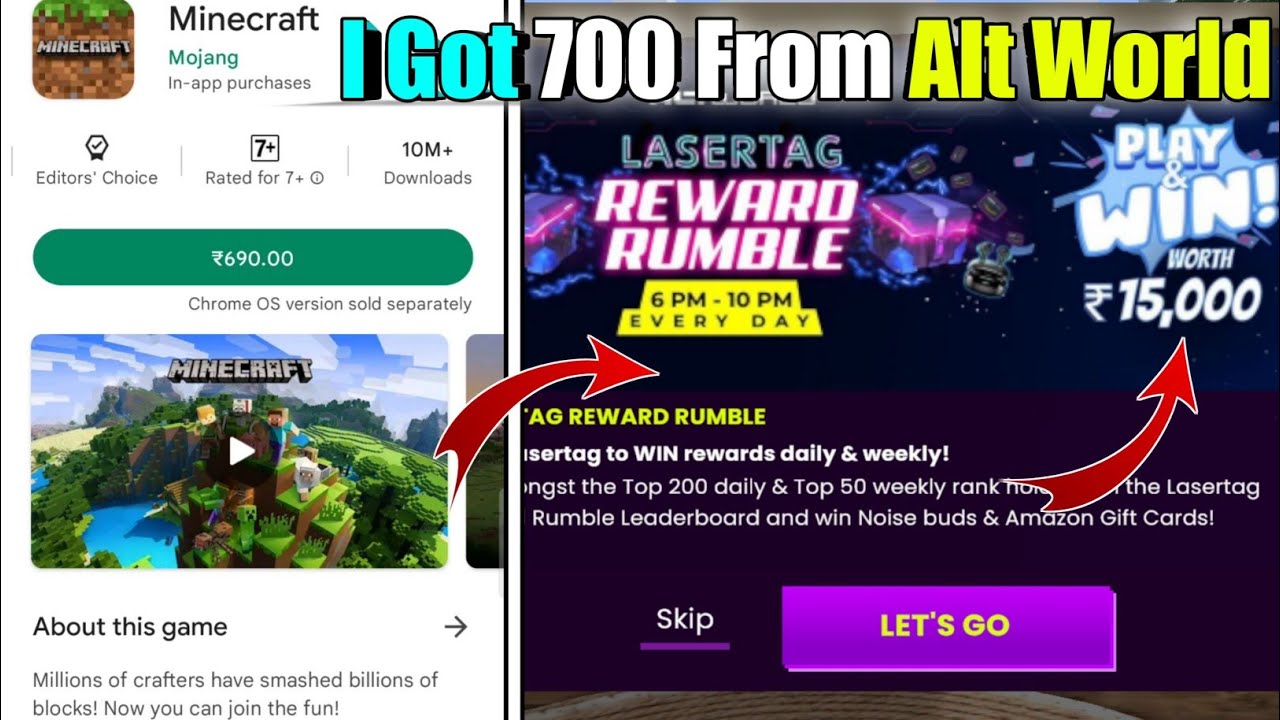 I Got Rs. 700 From Alt World And I Bought Official Minecraft From Play ...