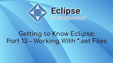 Getting to Know Eclipse: Part 13 - Working With *.set Files