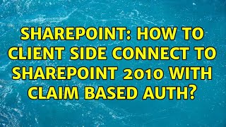 Celebrity Sharepoint: How to Client Side connect to Sharepoint 2010 with claim based auth? (2 Solutions!!) Profile