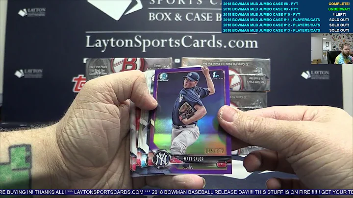 2018 Bowman Baseball Jumbo HTA 8 Box Case Break #9...