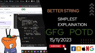 Better String | gfg potd today | POTD | GFG Problem of the Day | C++ | @CodeThurst