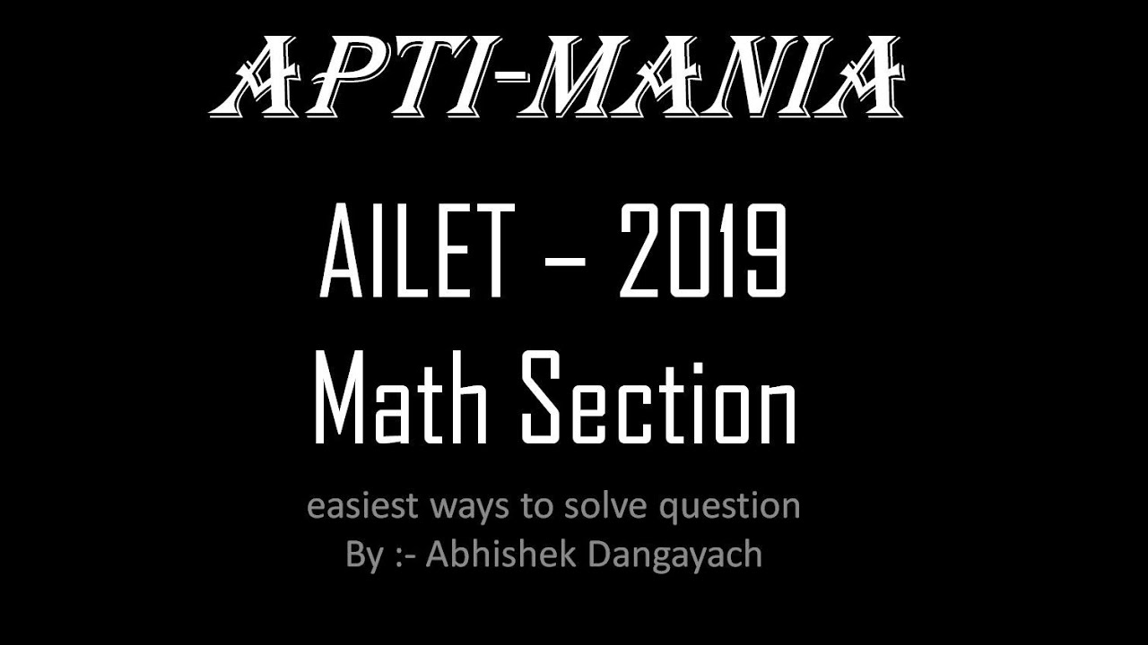 AILET 2019 MATH Section