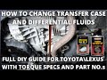 How to change Transfer Case and Differential Fluid on Toyota and Lexus