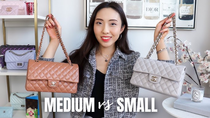 CHANEL SMALL VS MEDIUM CLASSIC FLAP  What fits, modshots, prices & more 