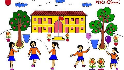 Vẽ Tranh Đề Tài Trường Em | How To Draw My School