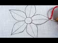 Hand Embroidery Very Easy Flower Design Double Color Thread Bonding Fly Stitch Needle Sewing Tutor