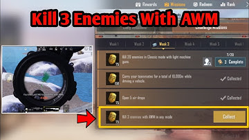 KILL 3 ENEMIES WITH AWM IN ANY MODE WEEK 3 SEASON 10 PUBG MOBILE MISSION || By Flawx Gaming