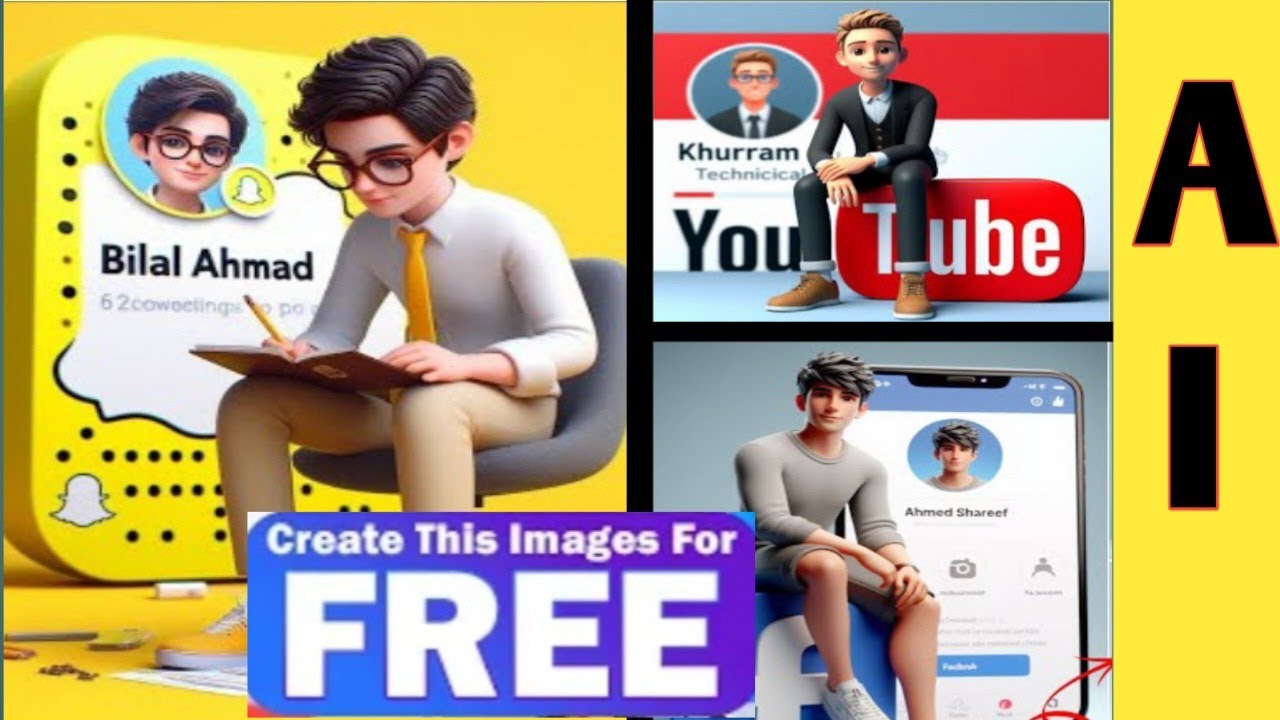 How to create 3D AI Social media boys images | viral photo editing | bing images creator