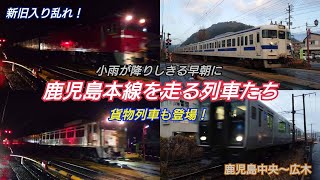 【415系】【EF81】【貨物列車】 新旧入り乱れ！ 小雨が降りしきる早朝に 鹿児島本線を走る列車たち 2021年1月21日～22日 鹿児島中央～広木