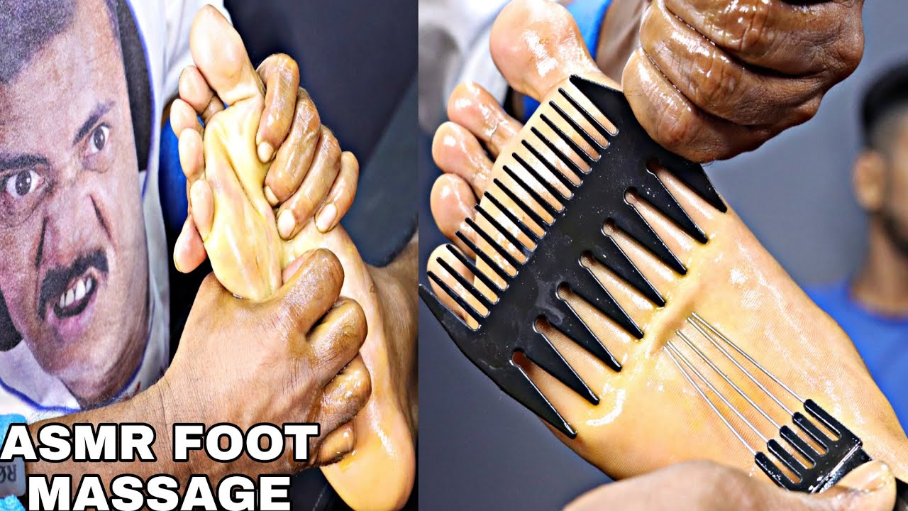 ASMR Deep Tissue Foot Massage by Asim Barber Indian Foot Massage with
