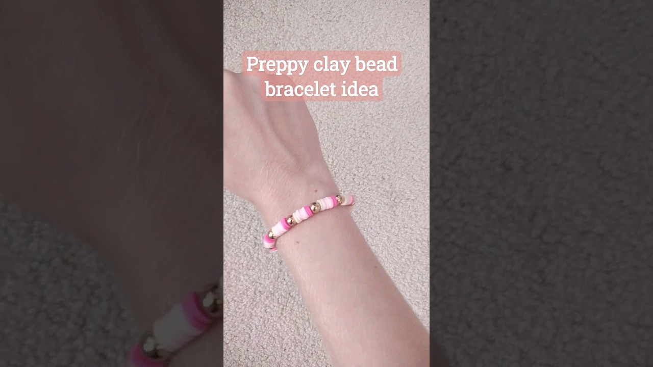 I made it a bit small 🫢😅#fyp #fyp #bracelets #claybeads #preppy #pre