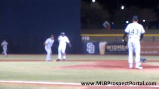 Brewers OF Kentrail Davis steals second base - Arizona Fall League 2011 - Peoria Javelinas