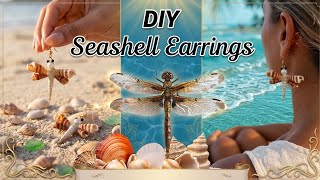 DIY seashell Earrings tutorial | How to make dragonfly using sea shell | Easy seashell craft| Ep 211
