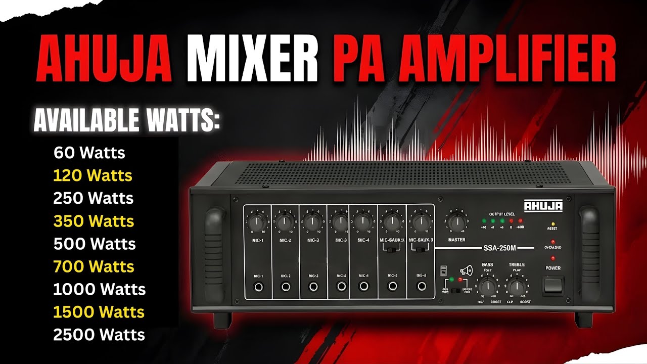 Ahuja Mixer PA Amplifier Full Range | 60W to 2500W | Best for PA & Commercial Sound