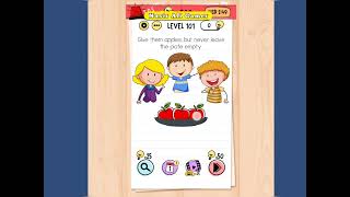 Brain Test Level 101 Walkthrough - Give them apples. but never leave the picture empty Information