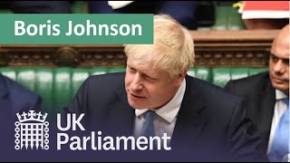 Prime Minister Boris Johnson's first House of Commons Statement:  25 July 2019