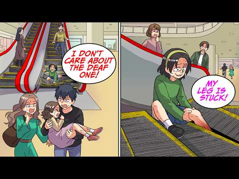 My sister and I got caught in an escalator, but my parents only helped my sister [Manga Dub]