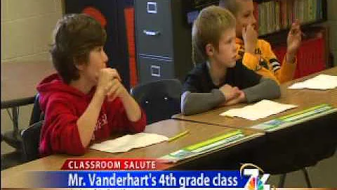 7&4 class salute visits Mr. Vanderhart's 4th grade...