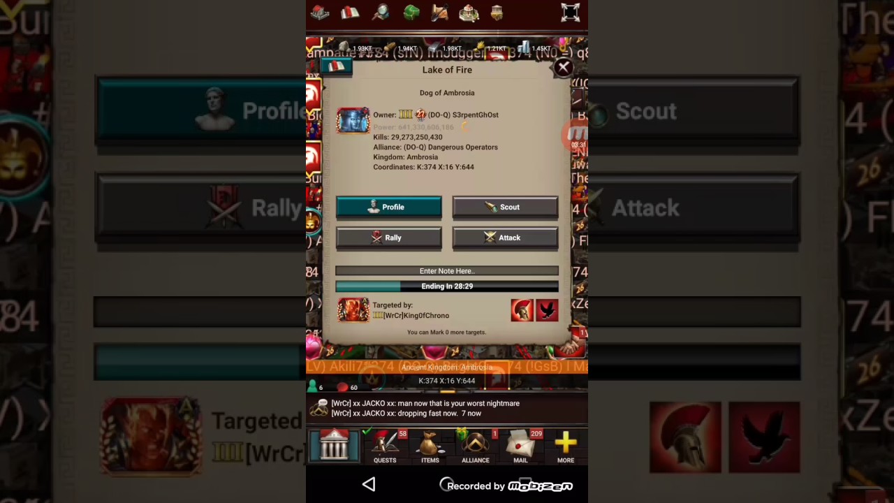 (Game Of War) 4.5 Trillion Power Player Getting Zeroed!!