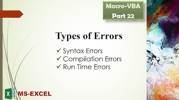 Types of Errors & Error Handling in VBA Part 22 - in Excel - By Amol Gulekar | in Hindi
