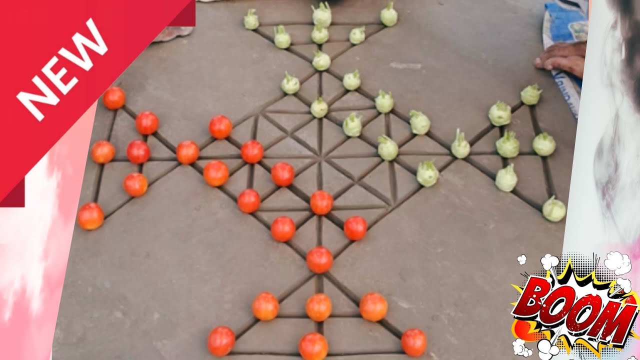 Village style mind game | Strategy battle game | 22 bead vegetable game