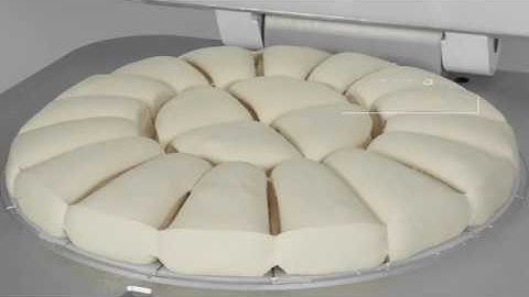 Univex SRD20 Semi-Automatic Round Divider in action.