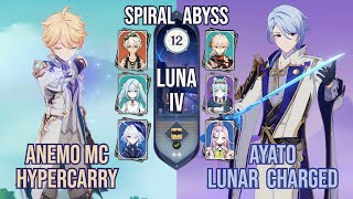 Anemo Traveler Hypercarry X Ayato Lunar Charged Spiral Abyss 6.3 Luna Iv Genshin Impact
