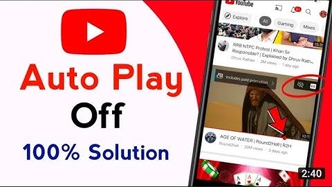 Turn off YouTube playback video in feed | YouTube automatically video start||