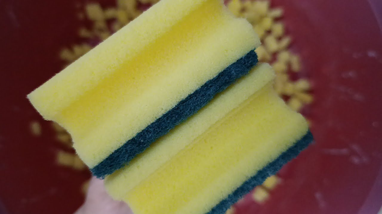 Kitchen Sponges Dry Ripping | Sponge ASMR - YouTube