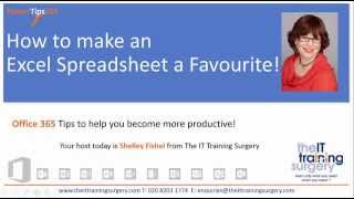 Save an Excel Workbook as favourite