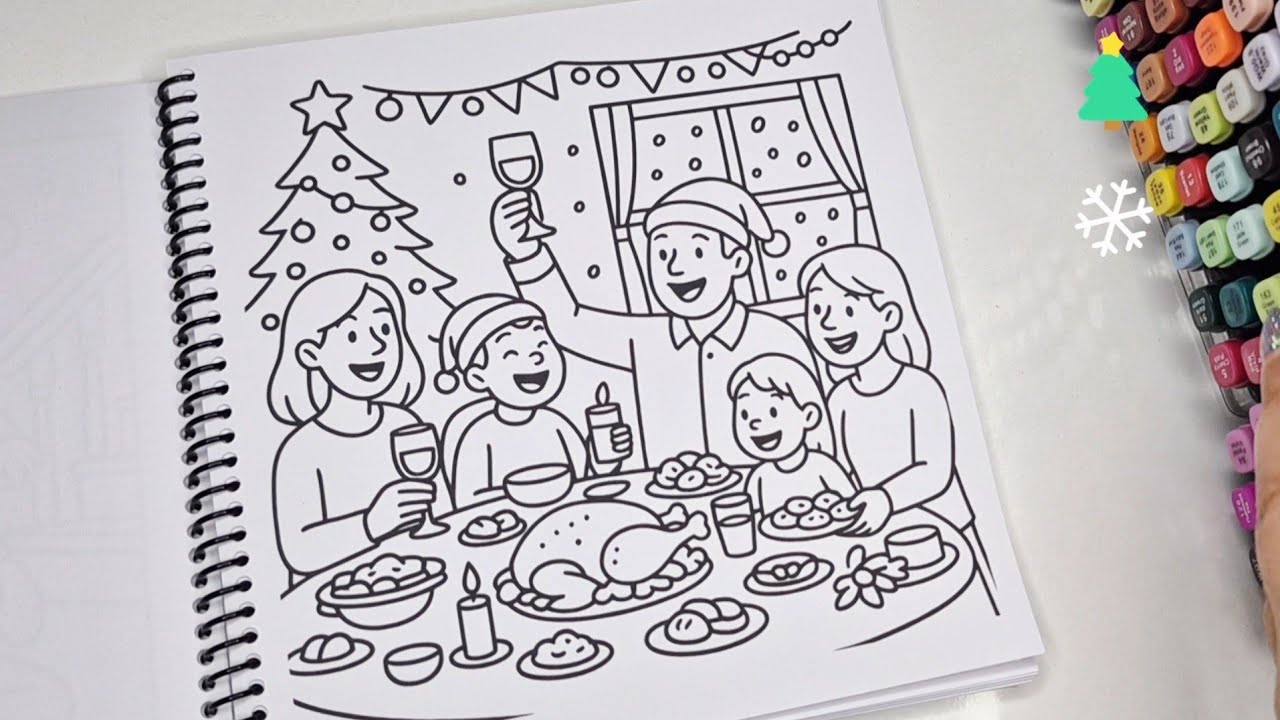 Asmr Family Coloring Time | Relaxing Marker Sounds for Fun & Calm🌲🌈