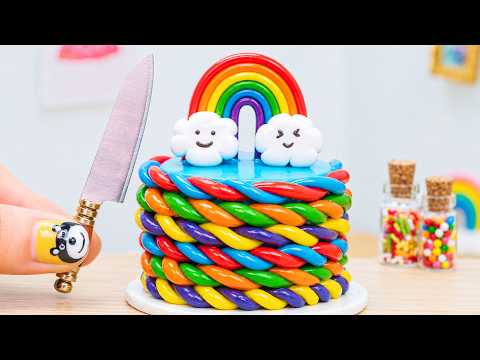 Miniature Rainbow Cake Decorating 🌈 Cute Cloud Cake Ideas | Amazing Cake