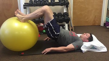 Double Leg Curls on Exercise Ball