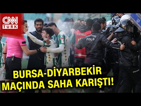 Bursaspor - Diyarbekirspor maçında kavga çıktı! 5 Futbolcu Kırmızı Kart Gördü... #Haber