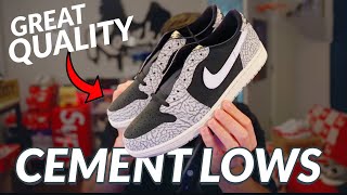 These Sneakers Are Actually Nice!! Unboxing Jordan 1 Low Black Cement