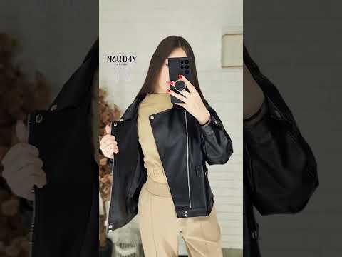 Косуха жіноча оверсайз на зріст від 150 до 167 см, шкіряна куртка з еко шкіри, жіноча та на дівчинку підлітка, видео 1