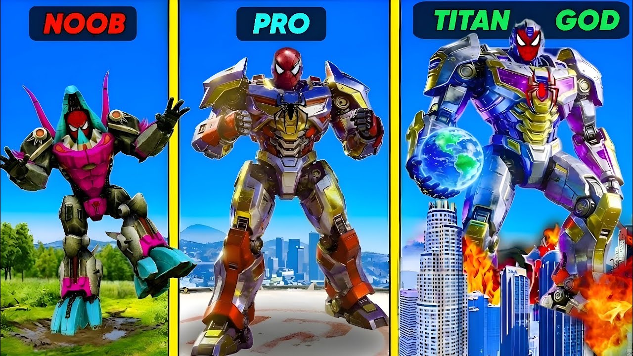 আপগ্রেড করলাম NOOB SPIDERMAN থেকে GOD TITAN TRANSFORMERS -কে ! GTA 5 
