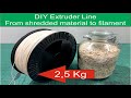 DIY 5 Kg  Extruder Line From shredded material to filament