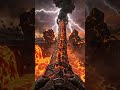 🌋 Magma Serpent Over Erupting Volcanic Trenches 🐉 | Epic Fire Dragon Short