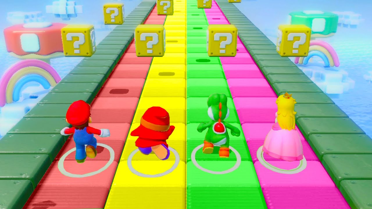 [スーパー マリオパーティ]  なりきりミニゲーム vs  ミニゲーム  ピーチ vs  ヘイホー vs ヨッシー vs マリオ (マスターCPU)