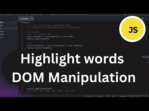 Highlight words  Dom Manipulation  JavaScript Interview Questions #part11 || Hindi || Coding Scenes