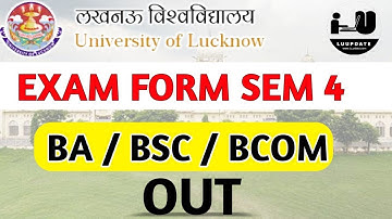 lucknow University Even Semester-iv exam Form Out!#lucknowuniversity #luupdate