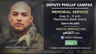 Memorial services set for Deputy Phillip Campas at Mechanics Bank Arena