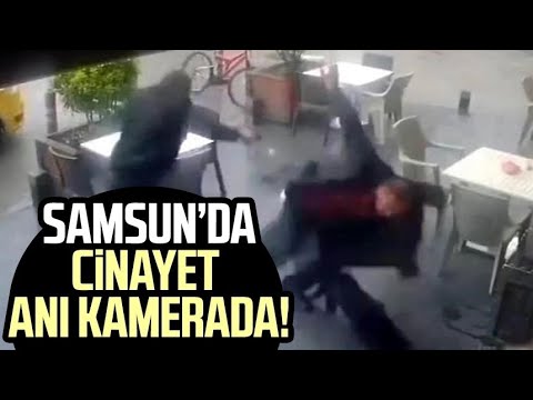 Samsun'da dönerci dükkanı önündeki cinayet anı kamerada!