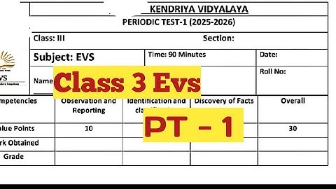 KV Question Paper /2025/ Class 3 EVS/Evs PT-1/ Kendriya Vidyalaya Question Paper Explained