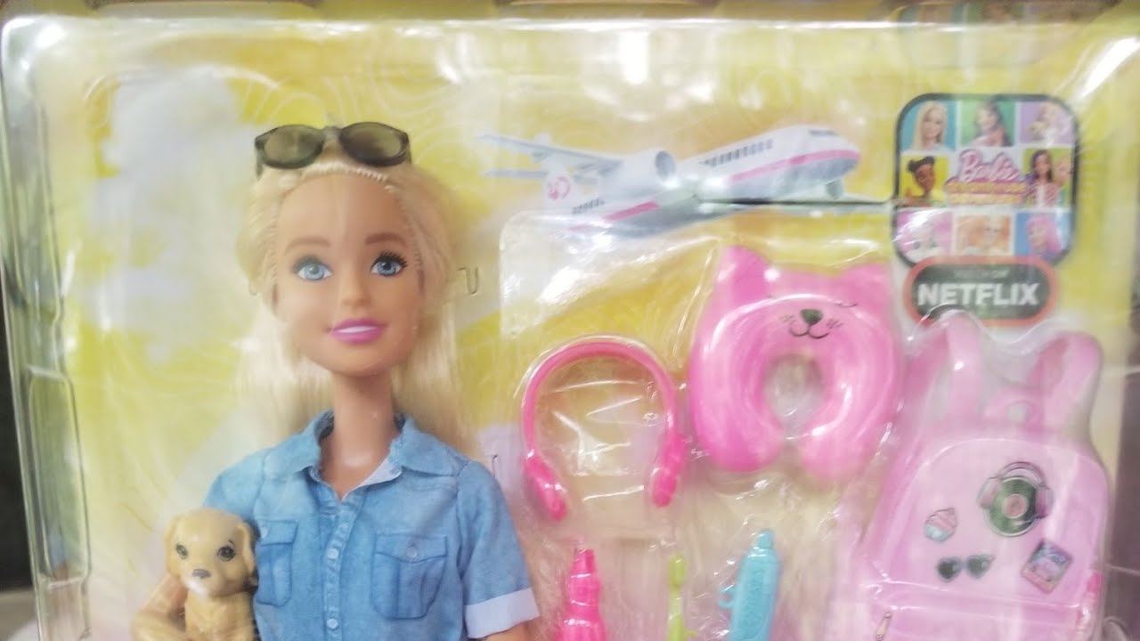 Barbie Travel Doll, Blonde, with Puppy, Opening Suitcase, Stickers and 10+ Accessories, for 3 to 7 Year Olds - wide 7