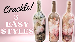 DIY Crackle Paint Effect Styles | Bottle Craft | Bottle Art